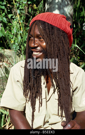 Portrait d'un Rasta Charlotte Amalie St Thomas Iles Vierges américaines Antilles Caraïbes Amérique centrale Banque D'Images