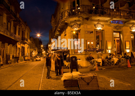 Rues de San Telmo, Buenos Aires par nuit Banque D'Images