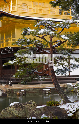 Le pavillon d'or en hiver - La ville de Kyoto au Japon Banque D'Images