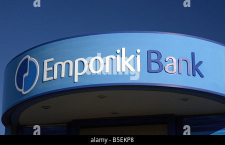 La banque Emporiki à Rhodes, Grèce Banque D'Images