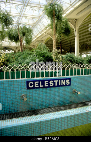 Des robinets d'eau dans la Halle des sources à Vichy thermal Spa, Auvergne, France, Europe Banque D'Images