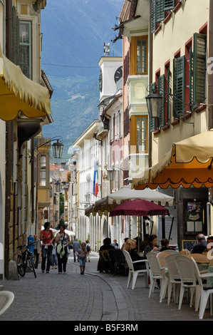 Via dei Portici, Merano, Meran, le Tyrol du Sud, Trentino - Alto Adige, Italie Banque D'Images