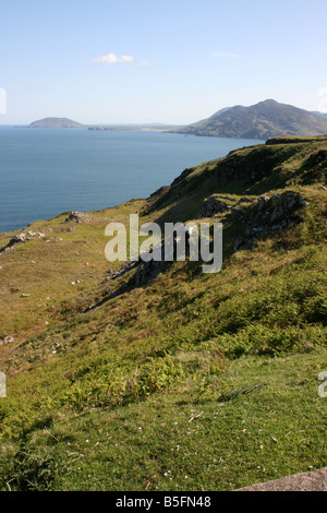 Donnant sur Lough Swilly à partir de la montagne Knockalla dans le comté de Donegal, Irlande Banque D'Images