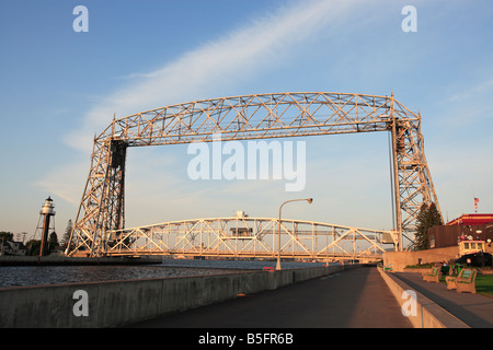 La vue du pont aérien à Duluth, Minnesota. Banque D'Images