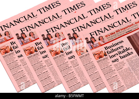 Le journal Financial Times récession mondiale prévision Banque D'Images