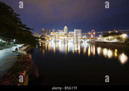 Vue de la promenade Marina Singapour Banque D'Images