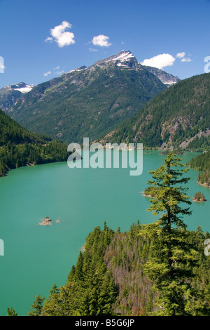Diablo Lake dans le Nord de la chaîne des Cascades Washington Banque D'Images