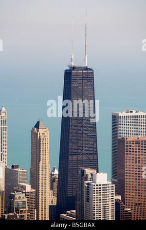 Une vue de la John Hancock Center et du centre-ville de Chicago à partir de la Sears Tower Skydeck Banque D'Images