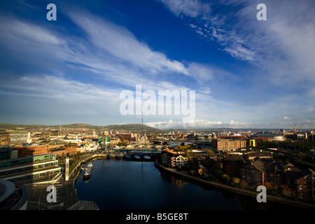 River Lagan Belfast Irlande du Nord Banque D'Images