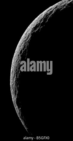 Téthys, une lune de Saturne Banque D'Images