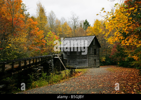 La couleur en automne à Mingus Mill dans le Great Smoky Mountains National Park Banque D'Images