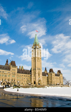 La colline du Parlement Ottawa (Ontario) en hiver Banque D'Images