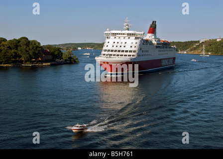 Paquebot de croisière Viking entrer dans Stockholm Suède Banque D'Images