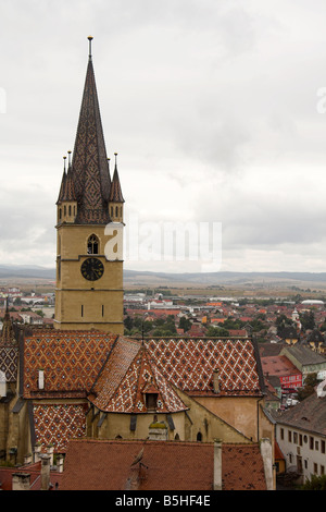 Église évangélique, Sibiu, Transylvanie, Roumanie Banque D'Images