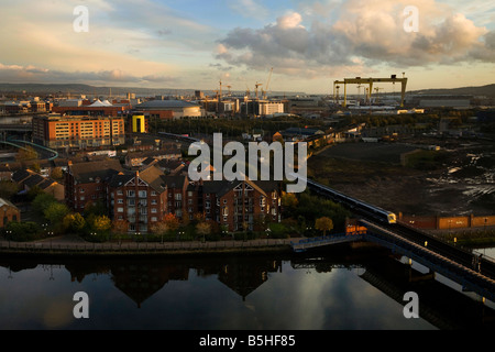 River Lagan Belfast Irlande du Nord Banque D'Images