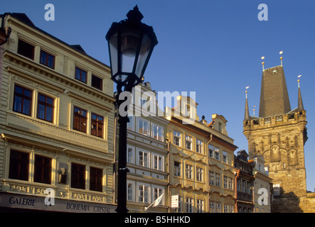 Mala Strana ou petit quartier Tour Pont à Prague République Tchèque Banque D'Images