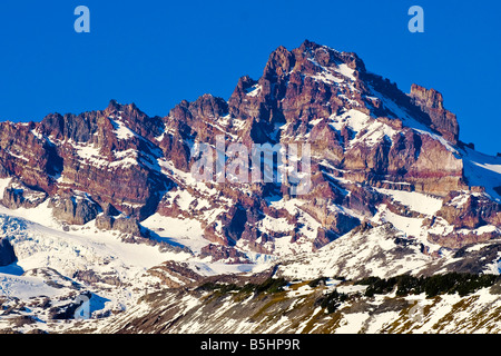 Tahoma peu à l'automne après un début de la neige. Parc national de Mount Rainier, Washington Banque D'Images