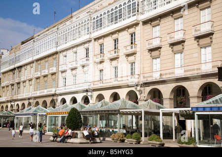 Plaza de Maria Pita Square, La Corogne, Galice, Espagne Banque D'Images