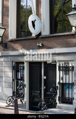 Entrée avec shield signe de la Cat Cabinet Gallery Musée sur le canal Herengracht à Amsterdam, Hollande Banque D'Images