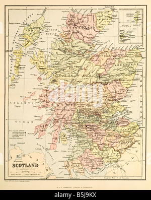 L'Écosse gaélique de l'île du nord carte Alba Hébrides îles du Nord Grande-bretagne Canal Mer d'Irlande du Nord Banque D'Images