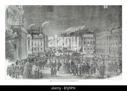 Les illuminations de la paix waterloo place 31 mai 1856 l'Illustrated London News Page 581 Banque D'Images