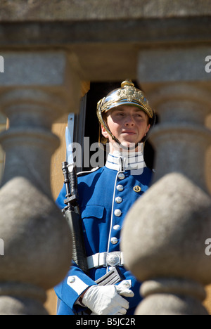 Sentry en uniforme de Drottningholm, près de Stockholm, Suède Banque D'Images