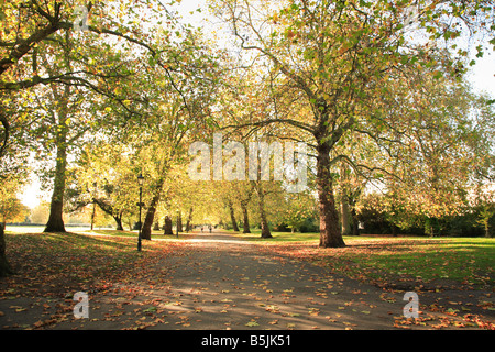 Une vue vers le kiosque dans Battersea Park Une journée d'octobre Banque D'Images