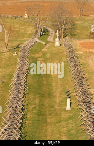 Champ de bataille National d'Antietam National Historic Park Washington County Maryland Bloody Lane Banque D'Images