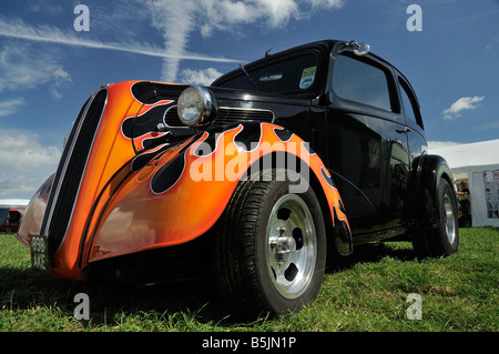 Ford Hotrod Pop flammé noir Banque D'Images