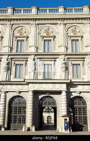 Cour intérieure de l'entrée du Palais Royal Yttre Borggarden Gamla Stan Stockholm Suède Banque D'Images