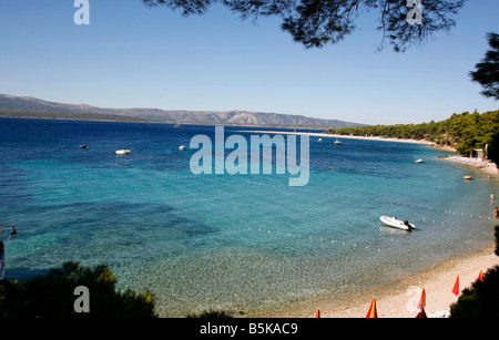 Baie de Bol sur l'île de Brac en Croatie Banque D'Images