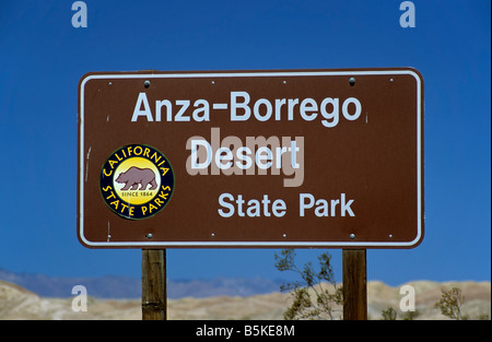 Inscrivez-vous à l'entrée de Anza Borrego Desert Park California USA Banque D'Images