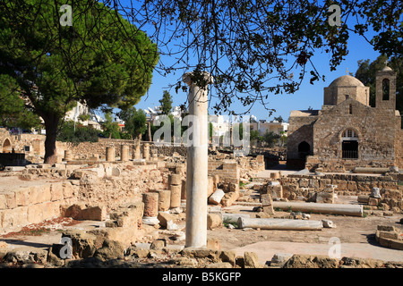 Agia Kyriaki, Hrysopolitissa et Basilique St Paul's pilier, Paphos, Chypre Banque D'Images