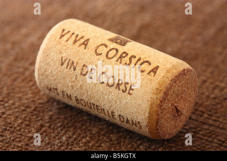 Vin corse bouchon de liège Banque D'Images