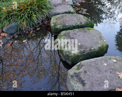 Sentier de jardin fait des grosses pierres Banque D'Images