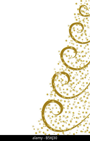 Arrière-plan de l'arbre de Noël d'or stylisé Banque D'Images