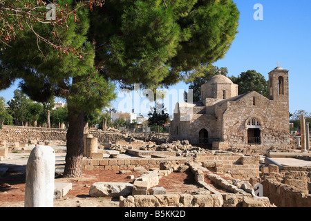 Agia Kyriaki, Hrysopolitissa et Basilique St Paul's pilier, Paphos, Chypre Banque D'Images