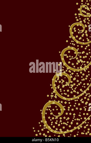 Arrière-plan de l'arbre de Noël d'or stylisé Banque D'Images