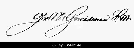 Gneisenau, Août Wilhelm Graf Neidhardt von, 27.10.1760 - 23.8.1831, général prussien, signature, 19ème siècle, autographe, , Banque D'Images