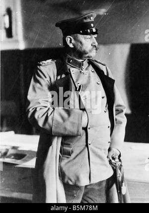 1 H73 B1916 2 Hindenburg dans Portrait uniforme 1916 Paul von Hindenburg, Président du Reich 192534 Posen 2101847 Ouest Neudeck Pruss Banque D'Images