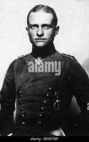 1 R40 B1916 1 E von Richthofen Baron Rouge Manfred von Richthofen Photo Baron officier plus de succès d'un pilote de chasse allemand de la PREMIÈRE GUERRE MONDIALE Banque D'Images