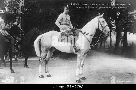 1 W265 F1914 20 E Siège du Kronprinz Guillaume de Prusse Prince Wilhelm 1914 et Prince héritier de l'Empire allemand 1882 1951 O Banque D'Images