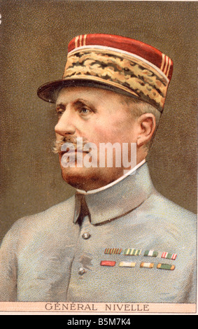1FK 2189 C1916 1 E Général Nivelle lithographie couleur Georges Robert Nivelle LA PREMIÈRE GUERRE MONDIALE, le Général français Déc 1916 Mai 1917 Commandant en Ch Banque D'Images