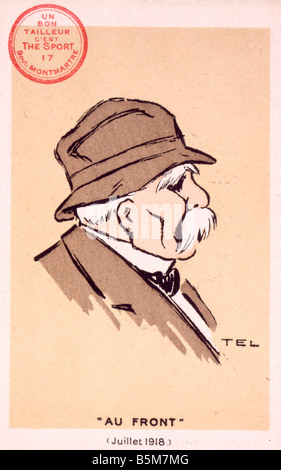 1FK 547 G1918 F Georges Clemenceau Georges Clemenceau Caricature 1918 homme politique français, chef de l'extrême gauche 1906 09 et 1 Banque D'Images