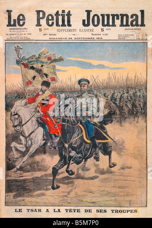 1RD 74 E1915 E Nicolas II à la tête Petit Journal Nicolas II Alexandrovitch Empereur de Russie 1894 1917 1868 1918 Le Tsar a l Banque D'Images