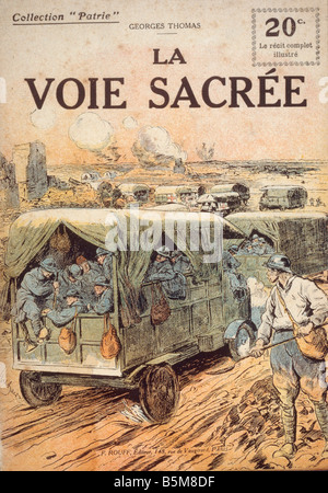 2 G55 F1 1916 38 LA PREMIÈRE GUERRE MONDIALE, le transport de troupes Fr col Imprimer Histoire La Première Guerre mondiale, la France le transport de troupes françaises chariot devant Colou Banque D'Images