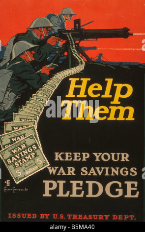 2 G55 P1 1917 20 1 les aider à Poster USA WW I Histoire de la propagande de la Première Guerre mondiale, les aider à maintenir votre engagement par la propagande d'économie Banque D'Images