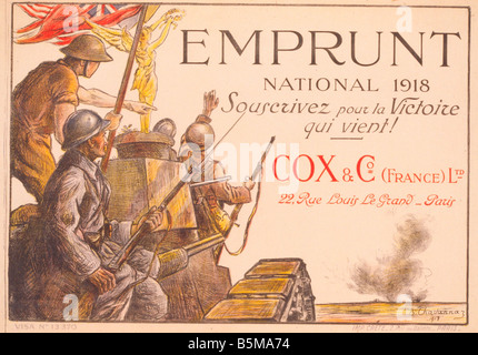 2 G55 P1 1918 64 emprunt de guerre LA PREMIÈRE GUERRE MONDIALE 1918 l'affiche française l'histoire la Première Guerre mondiale, la propagande national animalier 1918 Souscrivez pour la victoi Banque D'Images