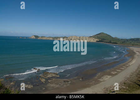 Tolaga Bay Beach sur la côte est de l'île du Nord en Nouvelle-Zélande. Banque D'Images