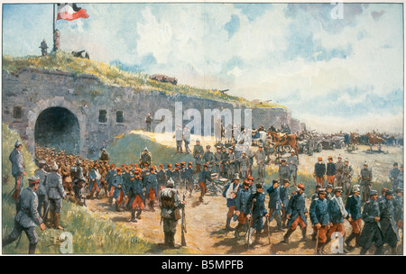 9 1914 9 7 A1 La Première Guerre mondiale Reddition du fort Maubeuge Première Guerre mondiale Front occidental Abandon de forteresse française Maubeuge Dept No Banque D'Images